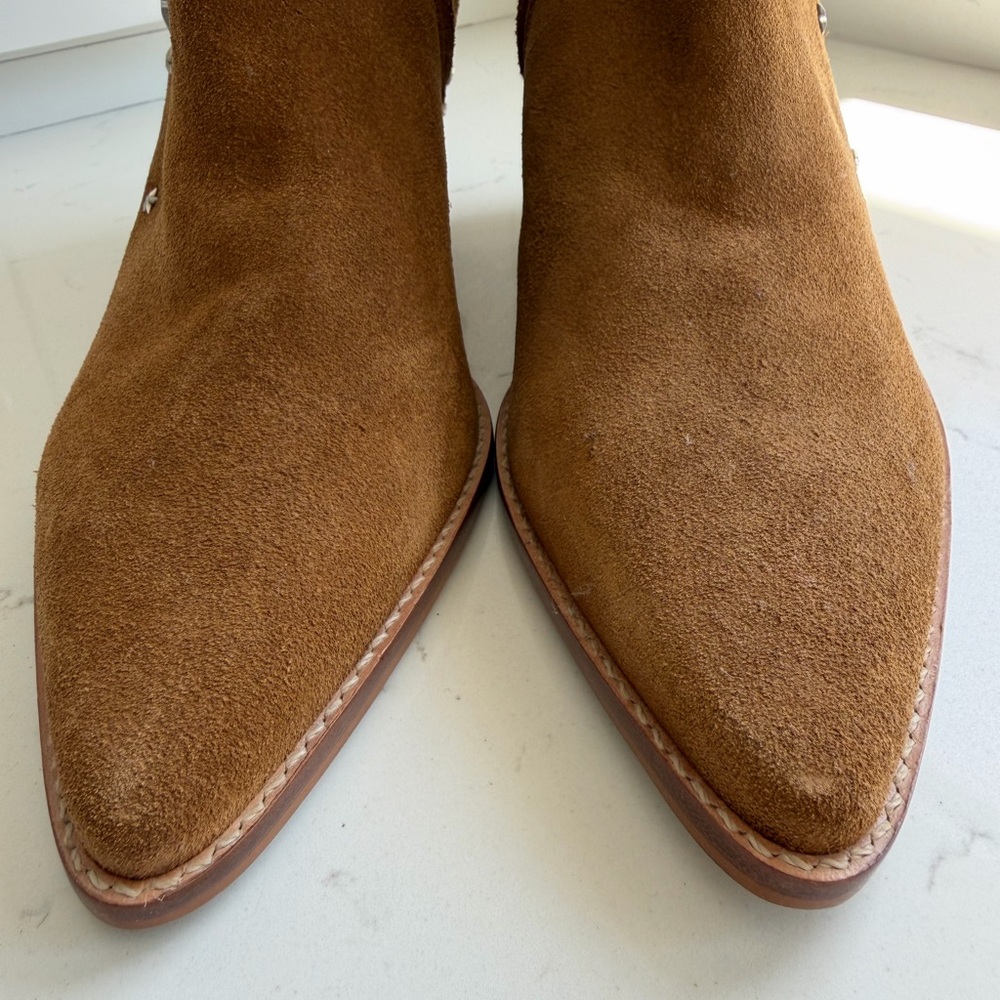 Matisse Brown Suede Star-Studded Ankle Boots - Picture 3 of 11